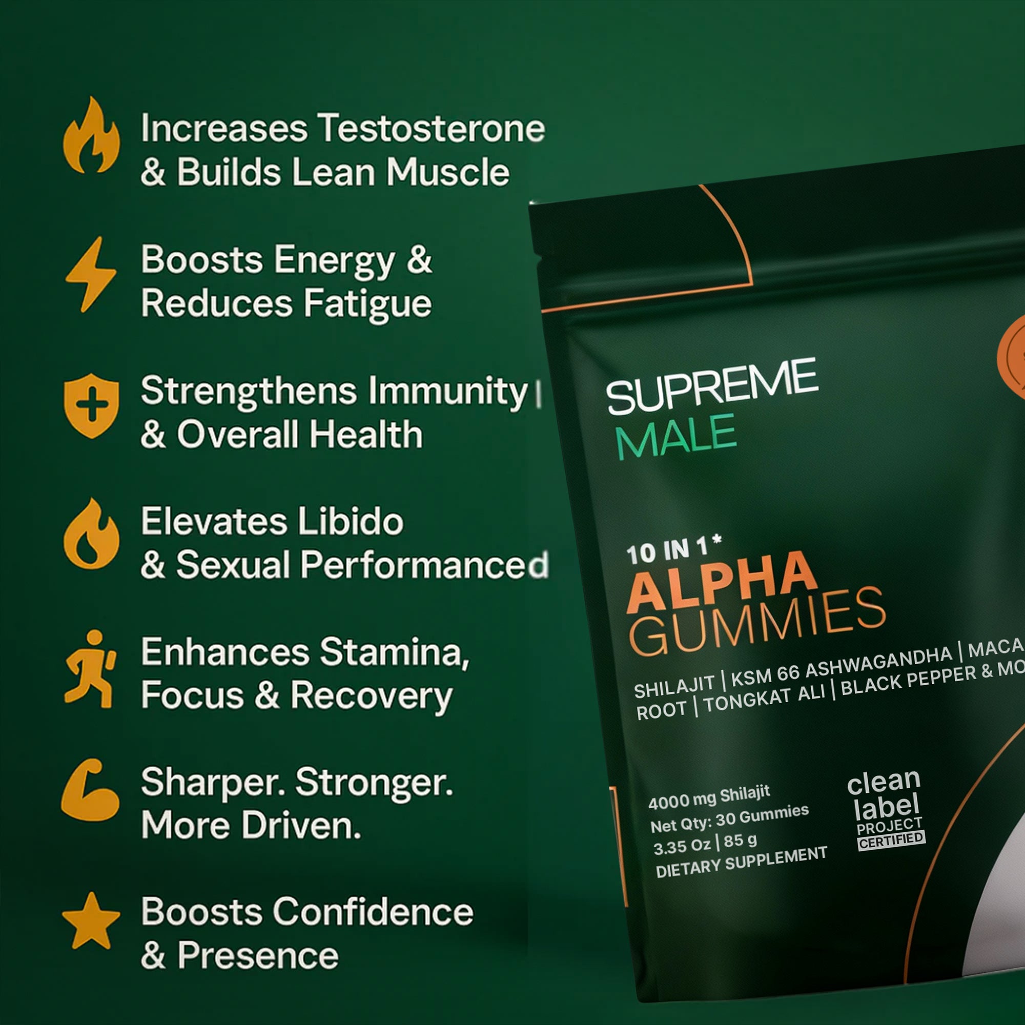 SUPREMEMALE™ |  Get +3 Inches Longer & Rock Hard (SALE)